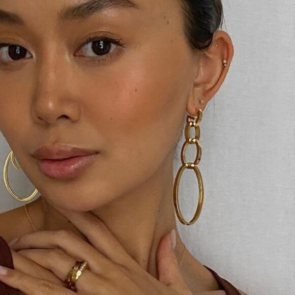 NEW Vita Fede Cassio Convertible Dangle Drop Earrings Gold Tone Metal - Picture 3 of 12